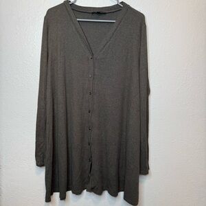 Lulus Button Front Sweater Dress Brown Olive Size Extra Large Relaxed Fit